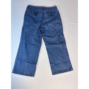 Jones New York vintage wide Leg Cargo cropped Jeans Medium Wash Denim‎ size 8